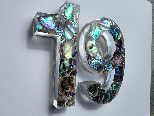 Paua resin numbers